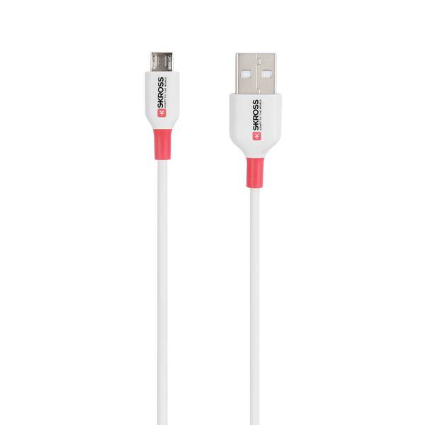 Skross USB-Kabel USB 2.0 USB-A Stecker 1.20 m Weiß Rund SKCA0001A-M120CN