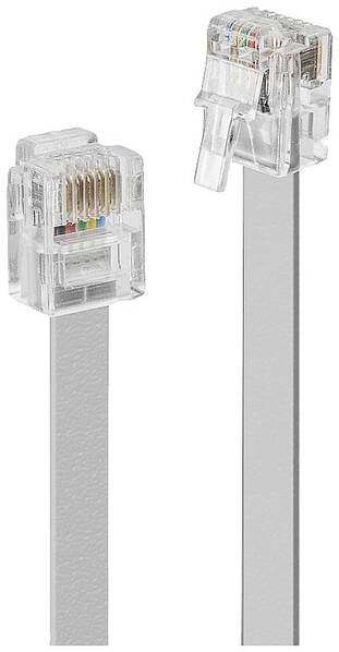 LINDY Telefon (analog) Anschlusskabel [1x RJ12-Stecker 6p6c - 1x RJ12-Stecker 6p6c] 5 m Grau