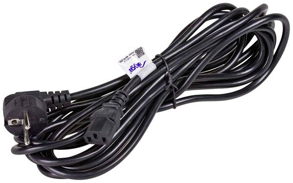 Akyga Strom Anschlusskabel [1x Kaltgeräte-Buchse C13 - 1x Schutzkontakt-Stecker] 5.00 m Schwarz