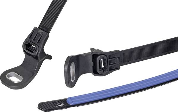 HellermannTyton 156-04096 SGT100SAHD6.5S2.0-PA66HS/TPE/PA66HS-BK/B Kabelbinder 12.7 mm Schwarz/Blau 1 St.