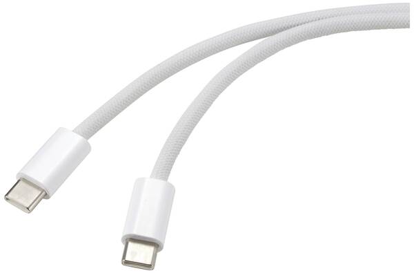 Renkforce Apple iPad/iPhone/iPod Anschlusskabel [1x USB-C® Stecker - 1x USB-C® Stecker] 1.00 m Weiß