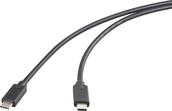 Renkforce USB-C® Kabel USB 3.2 Gen2x2 USB-C® Stecker, USB-C® Stecker 1.00 m Schwarz TPE-Mantel RF-5501102