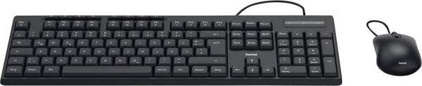 Hama CKM-200 Kabelgebunden Tastatur, Maus-Set Deutsch, QWERTZ Schwarz