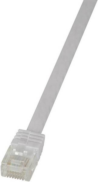 LogiLink CF2091U RJ45 Netzwerkkabel, Patchkabel CAT 6 U/UTP 10.00 m Weiß hochflexibel 1 St.