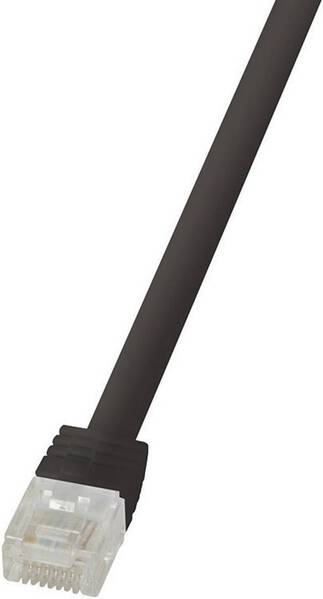 LogiLink CF2033U RJ45 Netzwerkkabel, Patchkabel CAT 6 U/UTP 1.00 m Schwarz hochflexibel 1 St.