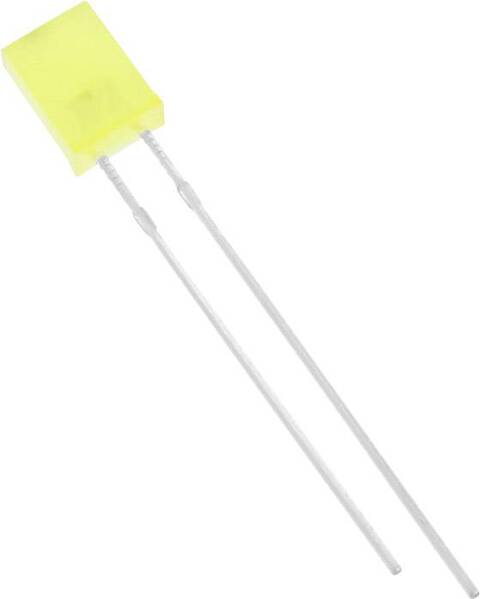 HuiYuan 2504Y1D-KPC-A LED bedrahtet Gelb Rechteckig 2 x 5 mm 75 mcd 120 ° 20 mA