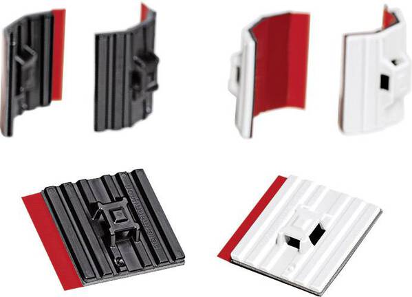 HellermannTyton FMB4APT-I-PA66HS-BK Befestigungssockel selbstklebend 151-02659 flexibler Sockel, 4fach einfädeln Schwa