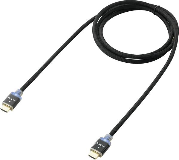 SpeaKa Professional HDMI Anschlusskabel HDMI-A Stecker, HDMI-A Stecker 2.00 m Schwarz SP-7870464 4K UHD, Audio Return Ch