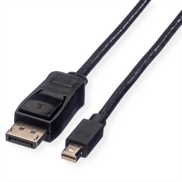 Value Mini-DisplayPort / DisplayPort Adapterkabel Mini DisplayPort Stecker, DisplayPort Stecker 3.00 m Schwarz 11.99.563