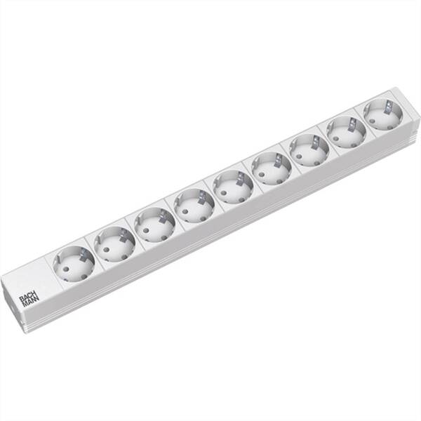 Bachmann 333.401 19 Zoll Netzwerkschrank-Steckdosenleiste 1 HE Schutzkontaktsteckdose Hellgrau