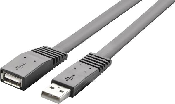 Renkforce USB-Kabel USB 2.0 USB-A Stecker, USB-A Buchse 2.00 m Schwarz hochflexibel RF-4096134