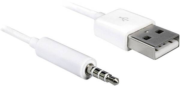 Delock Apple iPad/iPhone/iPod Anschlusskabel [1x USB 2.0 Stecker A - 1x Klinkenstecker 3.5 mm] 1.00 m Weiß