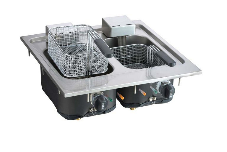 EKU Thermik Integral Einbau Elektro Doppelfritteuse D-FRE-60-200