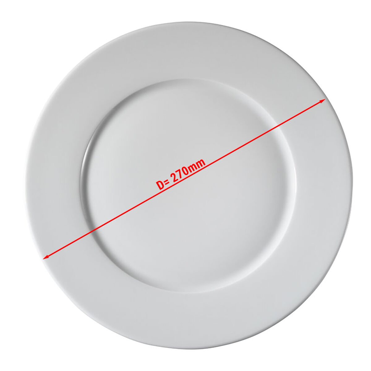 (12 Stück) PERA Weiß - Teller flach - Ø 270mm