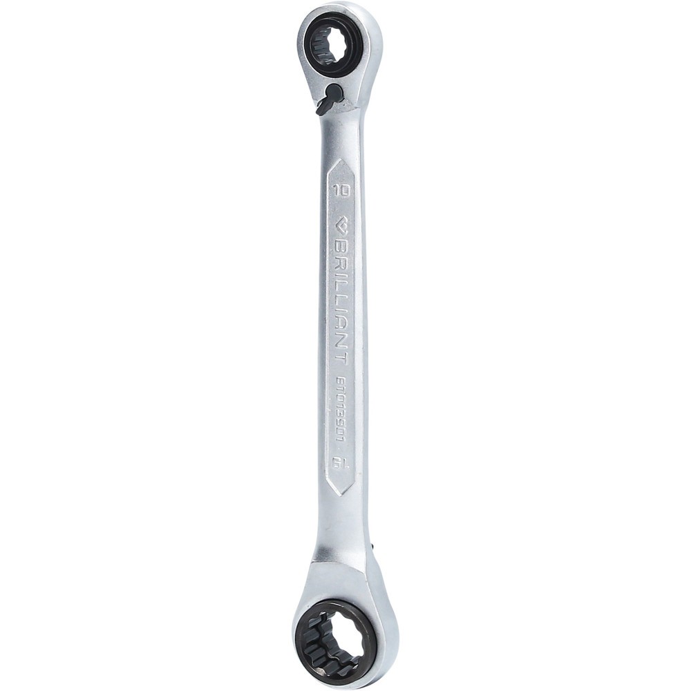 BRILLIANT TOOLS 4 in 1, Doppel-Ratschenringschlüssel, 10 x 13, 17 x 19 mm