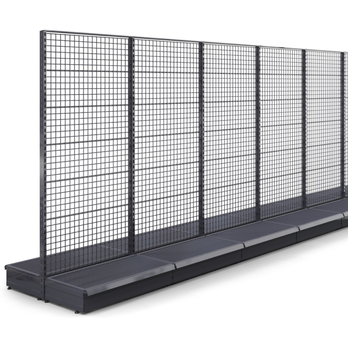BROOKLYN | Gitter Mittelraumregal | B1600xH225cm | Komplett Set