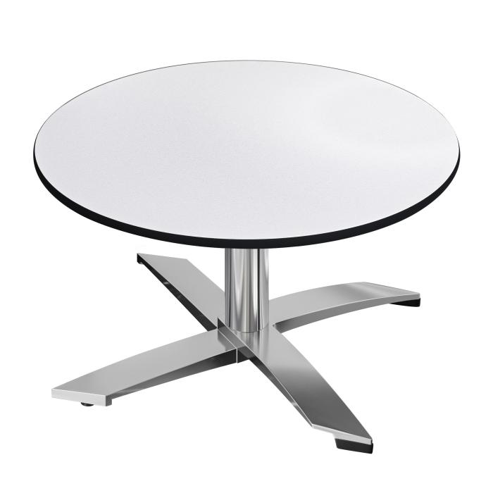CPTG | Bistro Loungetisch | Ø:H 60 x 39 cm | Weiß / Aluminium | Klappbar/ Zusatzgewicht