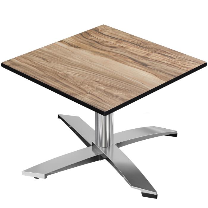 CPTG | Bistro Loungetisch | B:T:H 60 x 60 x 39 cm | Sheesham / Aluminium | Zusatzgewicht