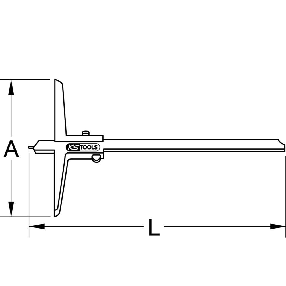 KS TOOLS Tiefenmessschieber mit Messstift 0 - 500 mm
