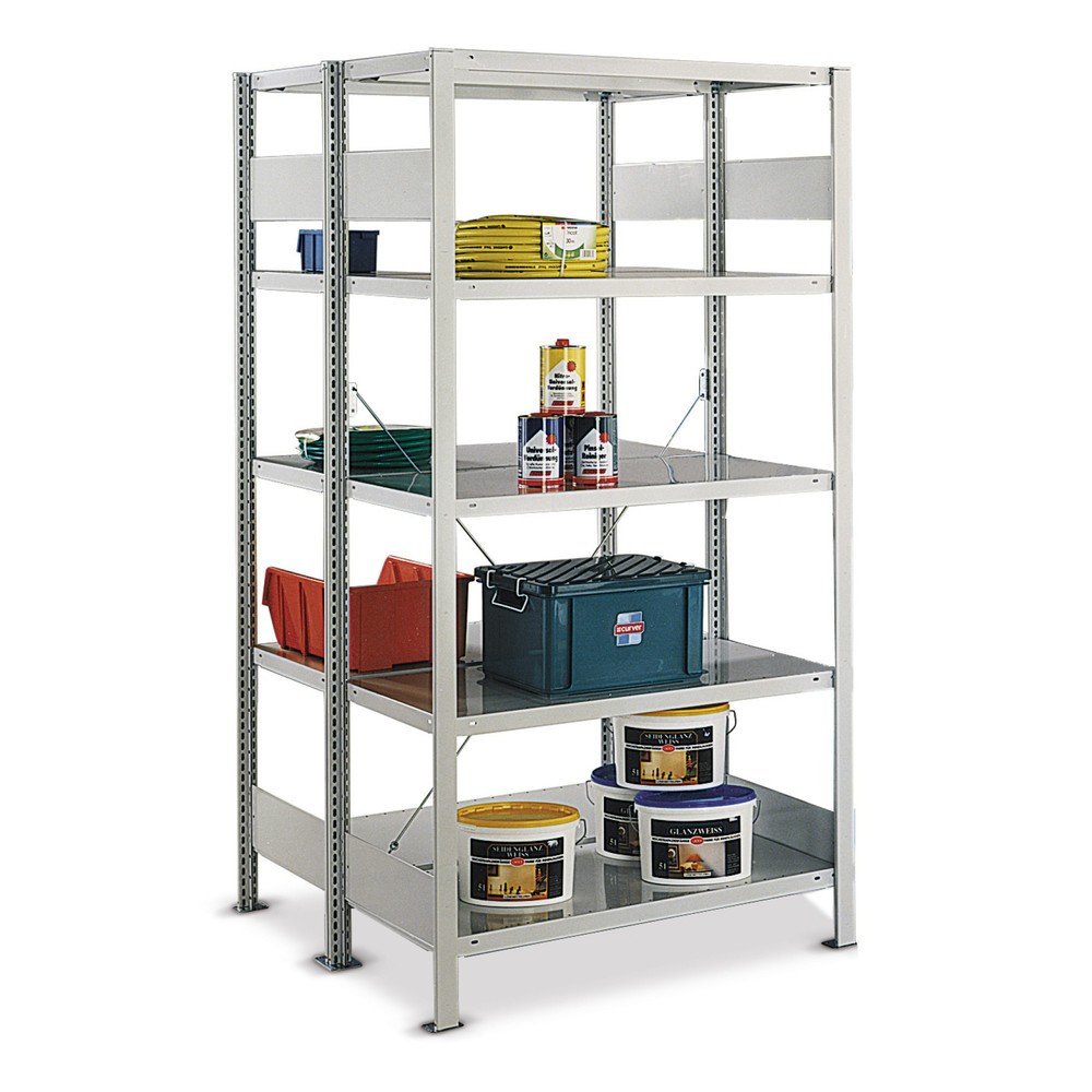 META Fachbodenregal doppelzeilig, Fachlast 150 kg, HxBxT 2.500 x 1.056 x 675 mm