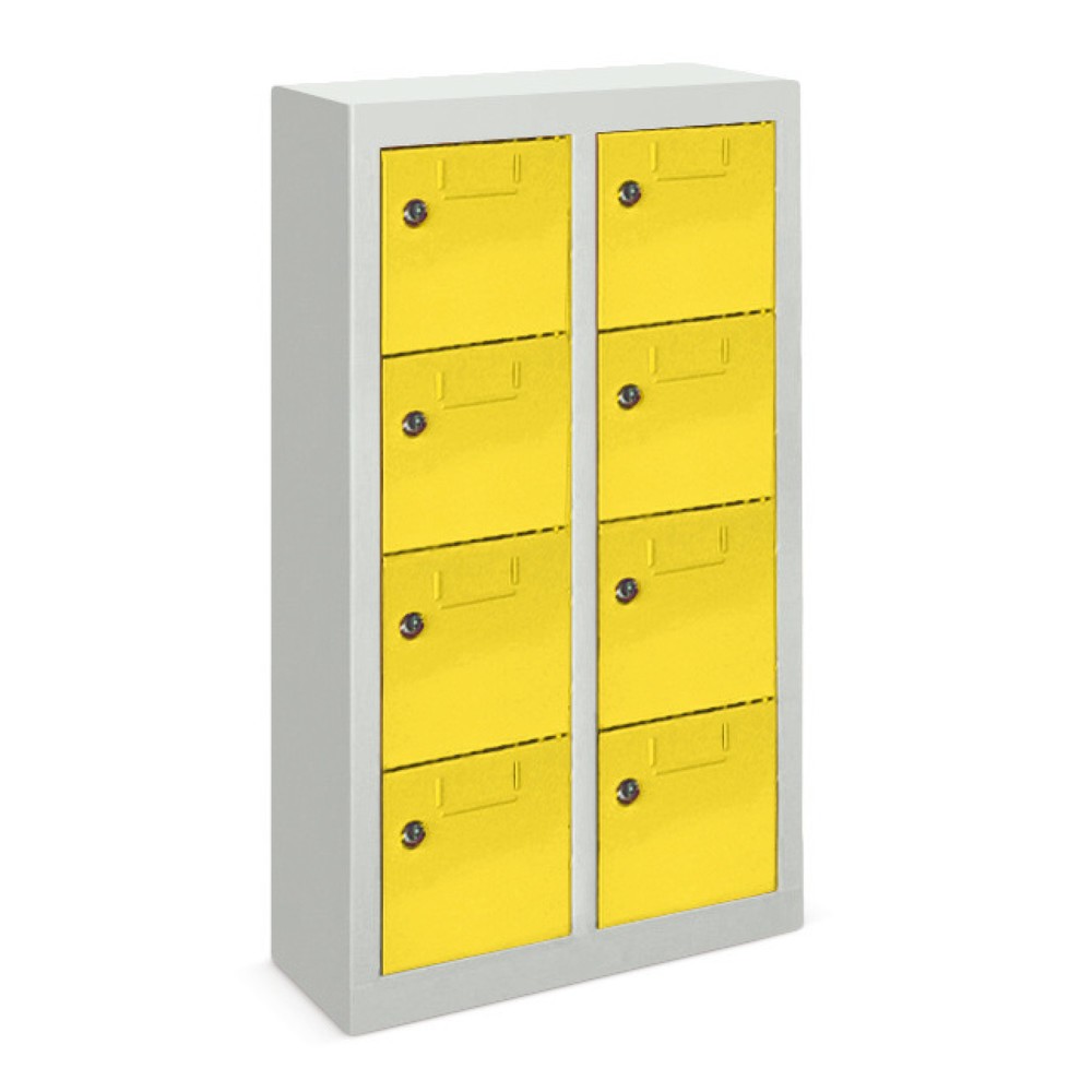 PAVOY Kleinfachschrank, 8 Fächer, HxBxT 815 x 460 x 200 mm, mit Etikettenrahmen
