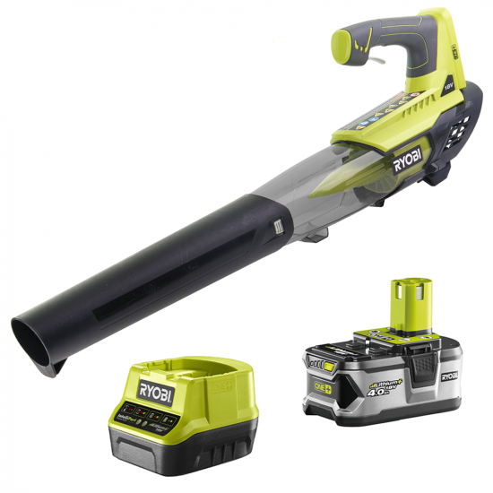 Ryobi ONE+ Akku-Laubblu00e4ser OBL18JB - 18V - 4Ah - Blasgeschwindigkeit 160 Km/h