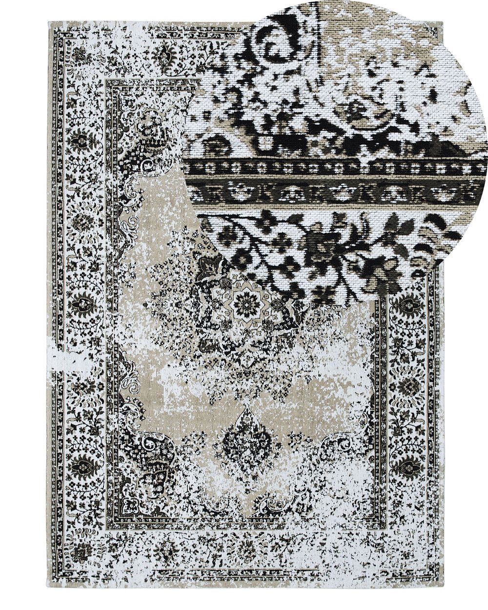 Teppich beige-grau 140 x 200 cm Kurzflor ALMUS