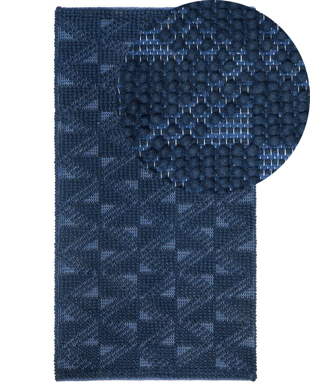 Teppich marineblau 80 x 150 cm Kurzflor SAVRAN