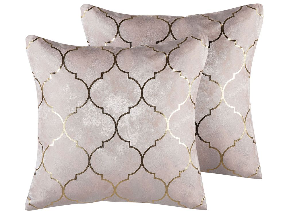 Dekokissen 2er Set ALYSSUM 45 x 45 cm Rosa Marokkanisches Muster