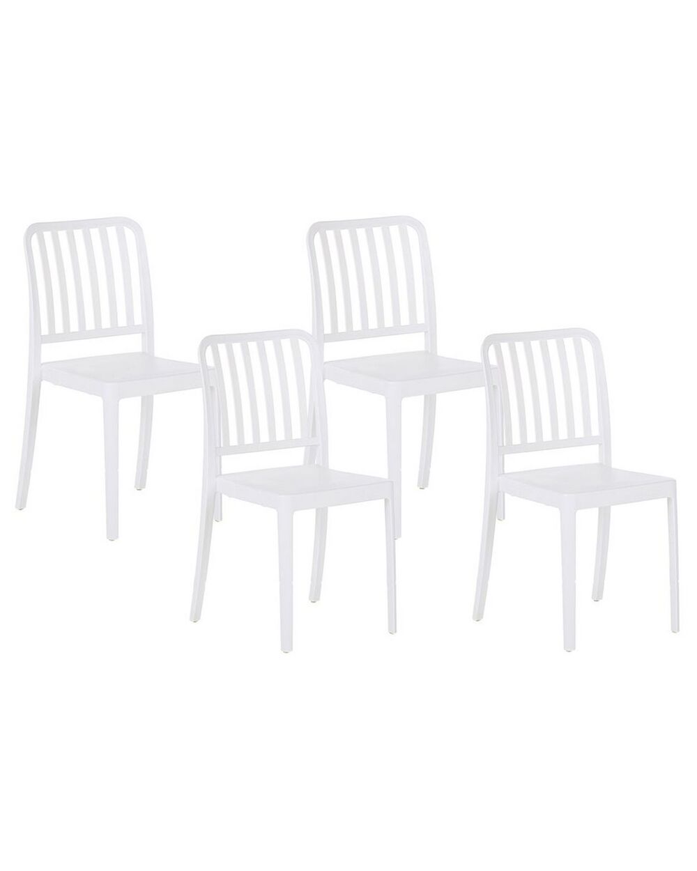 Set of 4 Garden Chairs SERSALE Synthetic Material White