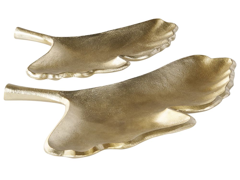 Trinket Dish Set Ginkgo Leaf Gold PALENQUE