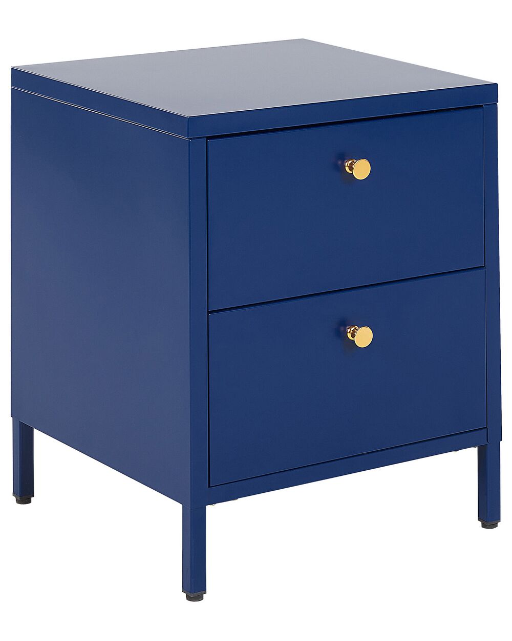2 Drawer Bedside Table KYLEA Metal Navy Blue