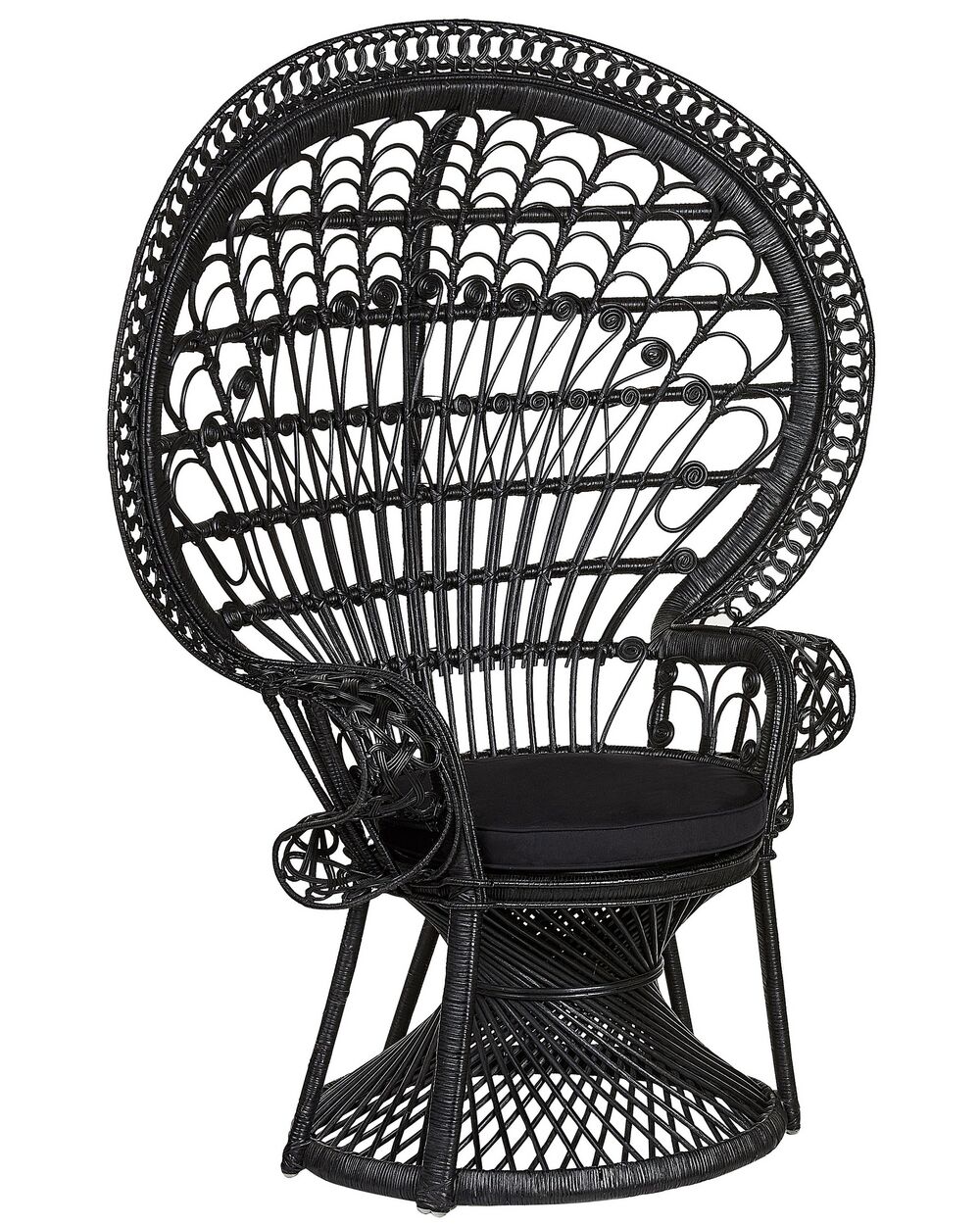 Pfauenstuhl EMMANUELLE Rattan Schwarz