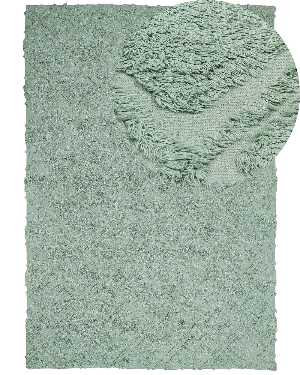 Cotton Area Rug 160 x 230 cm Green HATAY