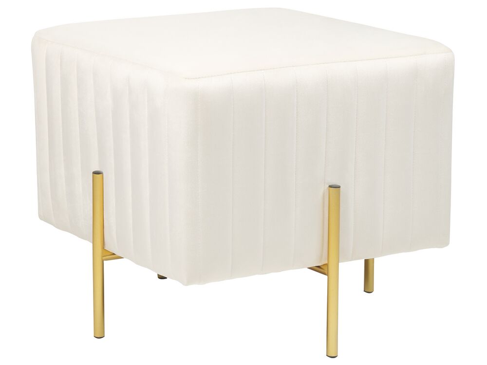 Pouf creme Samtstoff 45 x 45 cm DAYTON