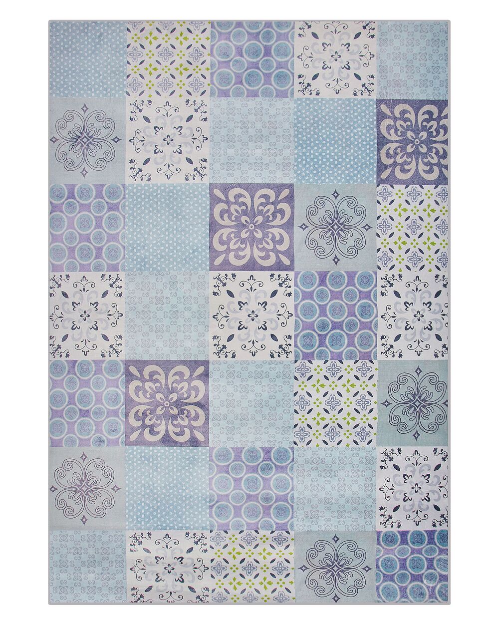Teppich mehrfarbig Mosaik-Muster 140 x 200 cm INKAYA