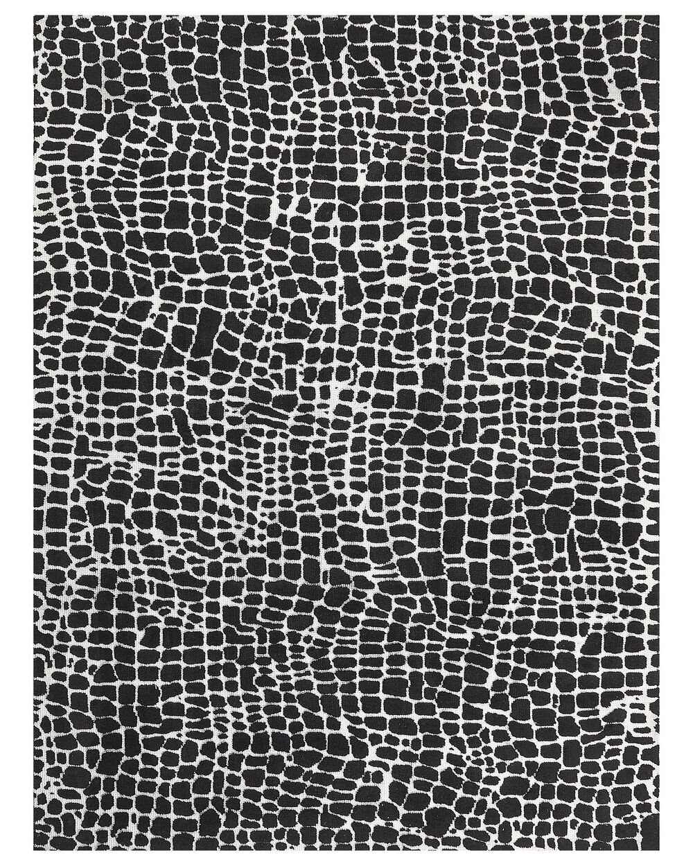 Teppich schwarz / weiß 300 x 400 cm abstraktes Muster Kurzflor PUNGE