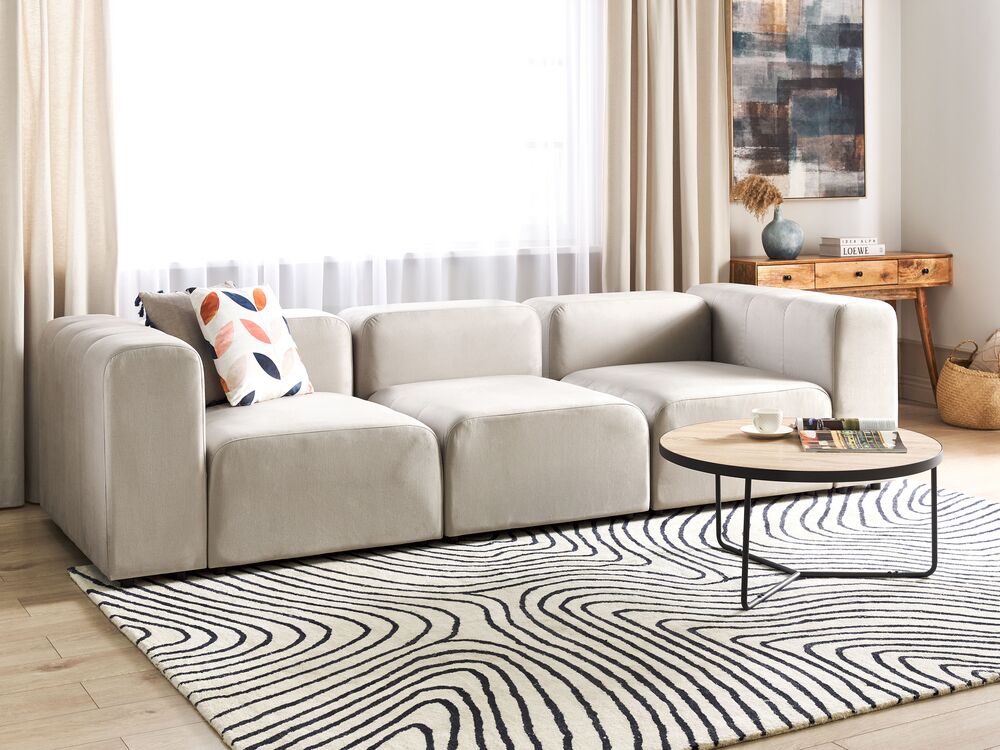 3-Sitzer Sofa Samtstoff beige FALSTERBO – Bild 2