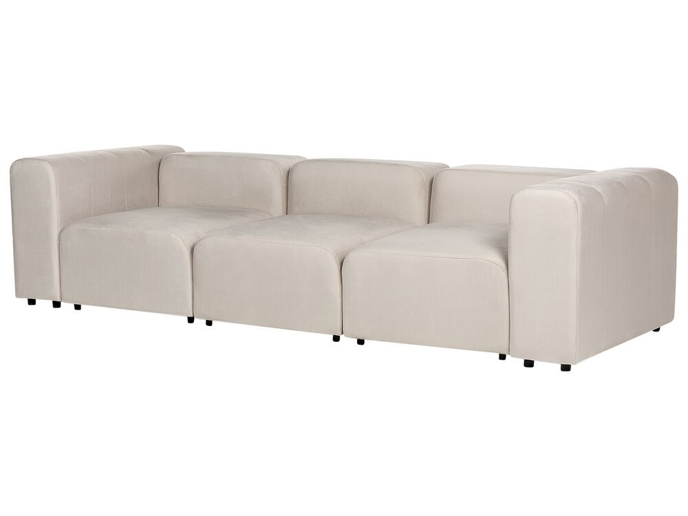 3-Sitzer Sofa Samtstoff beige FALSTERBO – Bild 3