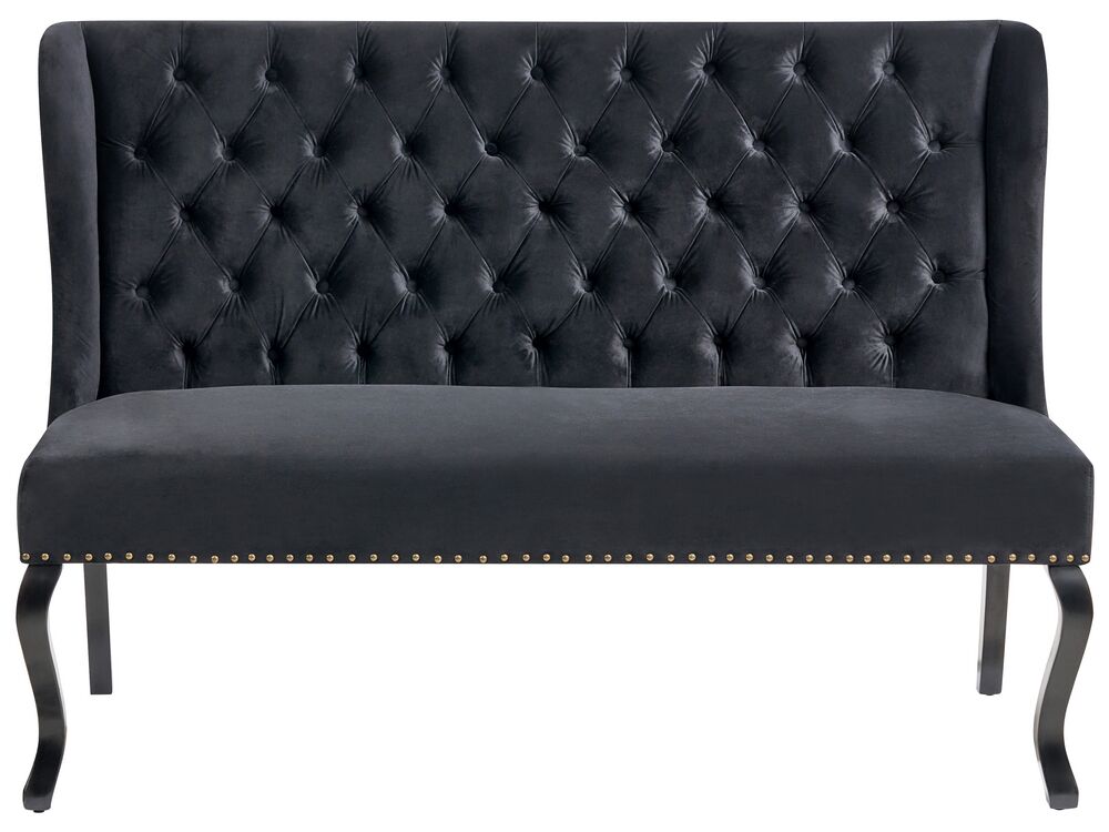 2-Sitzer Küchensofa Samtstoff schwarz TORSBY