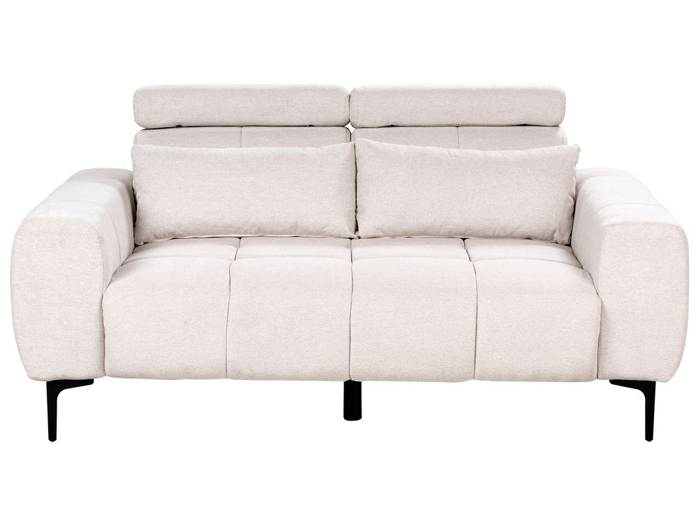 2 Seater Fabric Sofa Beige VEGAMO
