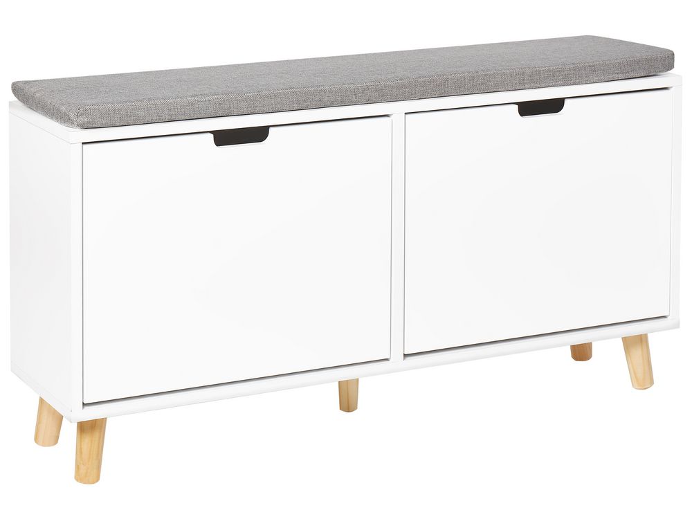 2 Compartment Shoe Storage Cabinet White MINERAL