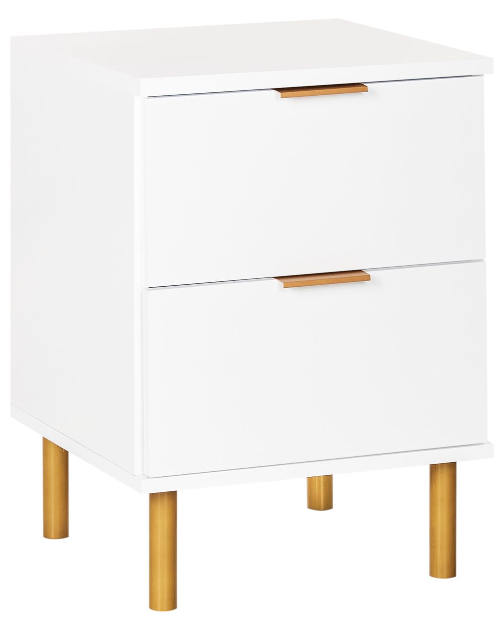 2 Drawer Bedside Table WALPOLE White