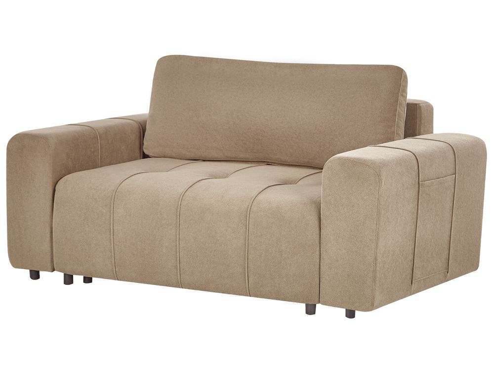 2 Seater Fabric Sofa Bed with Storage Brown INNVIK – Bild 3