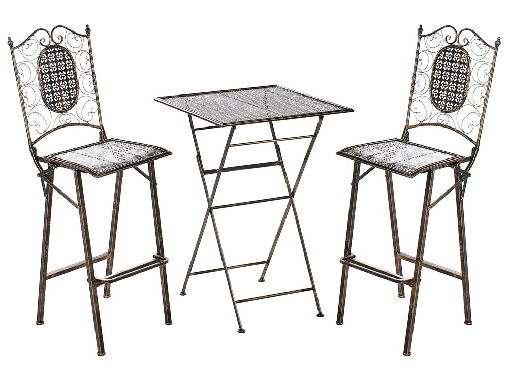 Gartenbar Set klappbar BORMIO Metall Schwarz