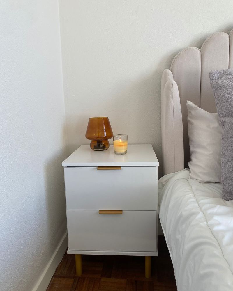 2 Drawer Bedside Table WALPOLE White – Bild 3