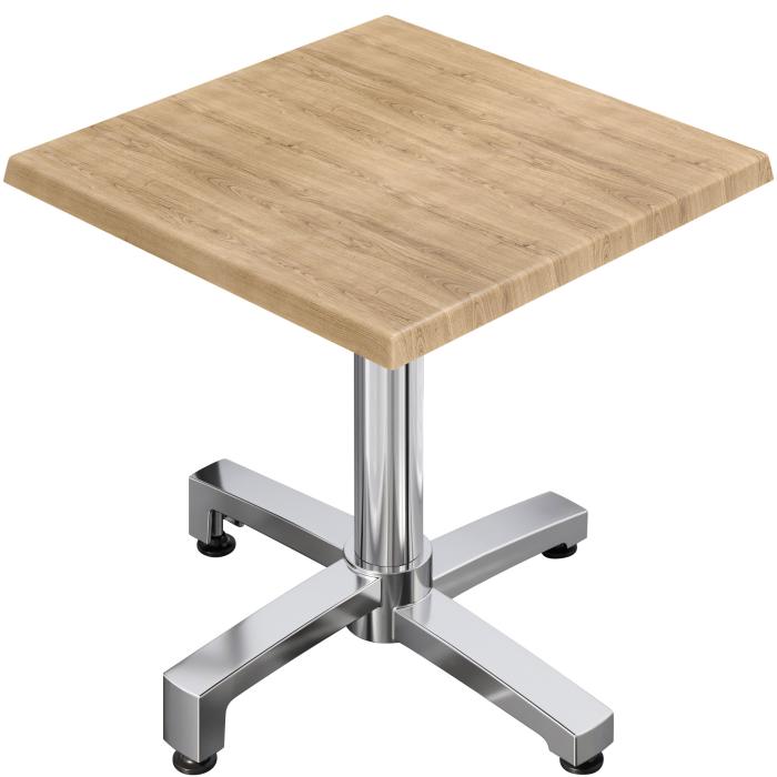 WBO | Bistro Außen Tisch | B:T:H 60 x 60 x 78,5 cm | Eiche / Aluminium | Quadratisch | Zusatzgewicht