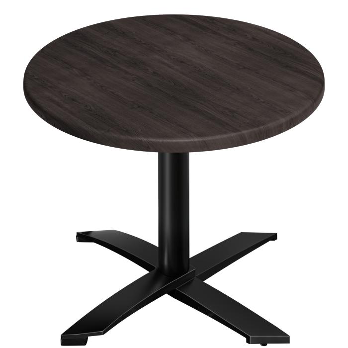 WTG | Bistro Außen Tisch | Ø:H 60 x 75,5 cm | Wenge / Schwarz | Rund | Klappbar + Zusatzgewicht