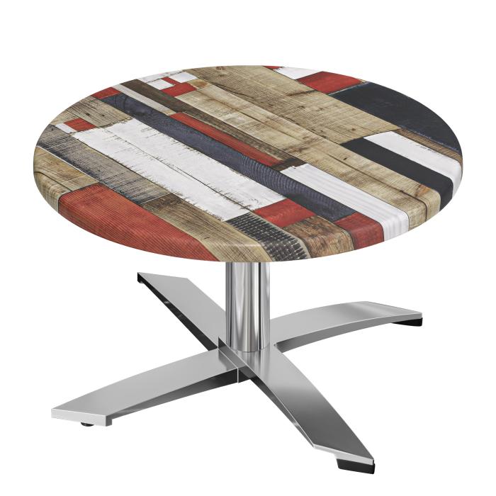WTG | Jamaika Loungetisch | Ø:H 60 x 37 cm | Vintage Bunt / Aluminium | Zusatzgewicht
